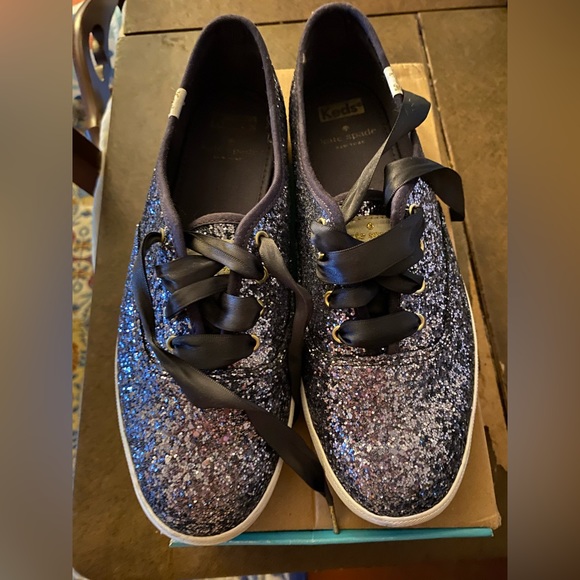 Navy Glitter Kate Spade Keds - Picture 2 of 7